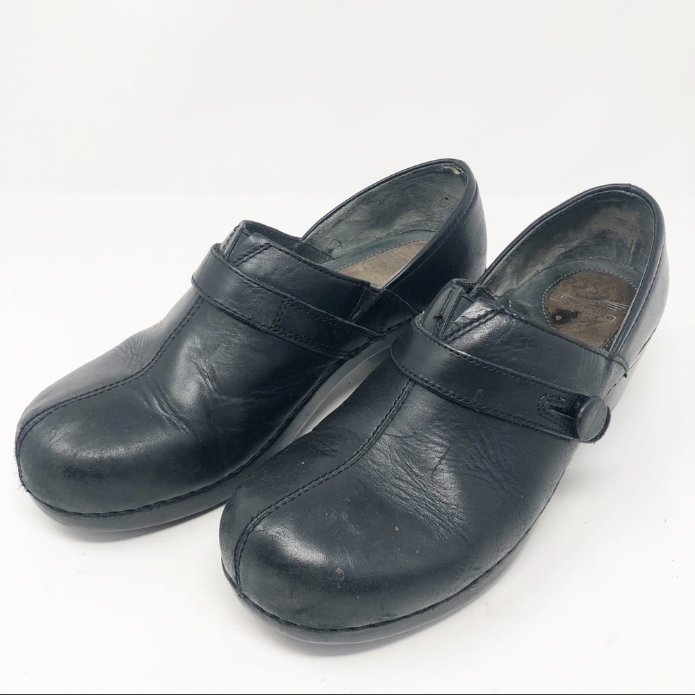 DANSKO | Black Clogs Slip On Strap Detail Heel 39 - Picture 4 of 11